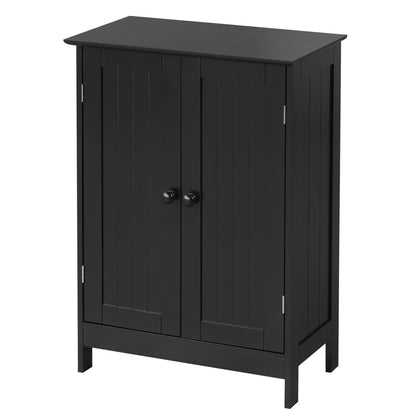 2-Door Freee-Standing Bathroom Cabinet with Shelf, Black Floor Cabinets at Gallery Canada