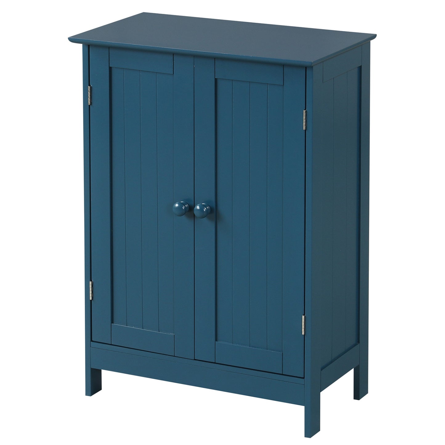 2-Door Freestanding Wooden Bathroom Cabinet, Adjustable Shelf, Blue Floor Cabinets at Gallery Canada