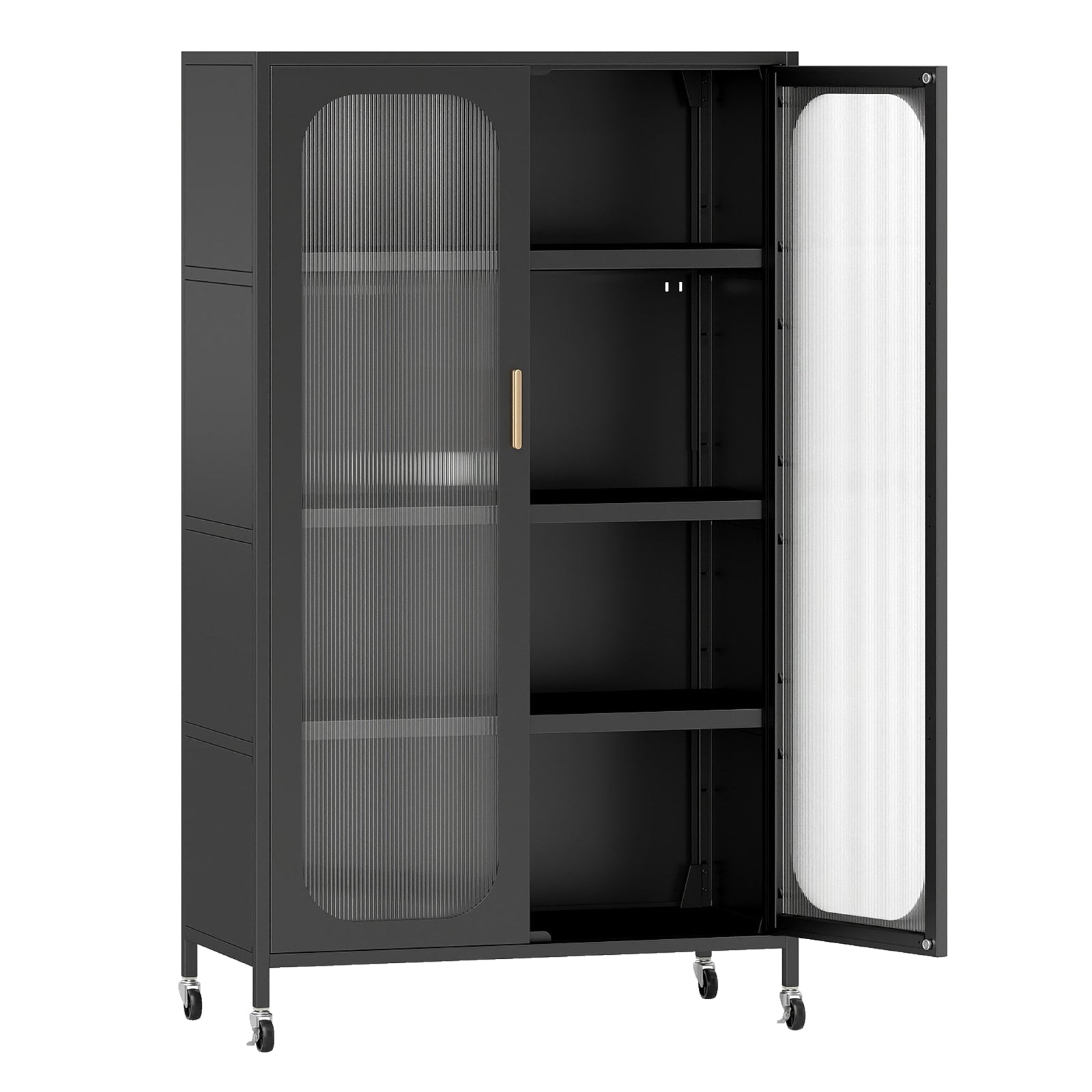 2-Door Metal Storage Cabinet 5-Tier with Adjustable Shelves, Black Sideboards Cabinets & Buffets at Gallery Canada