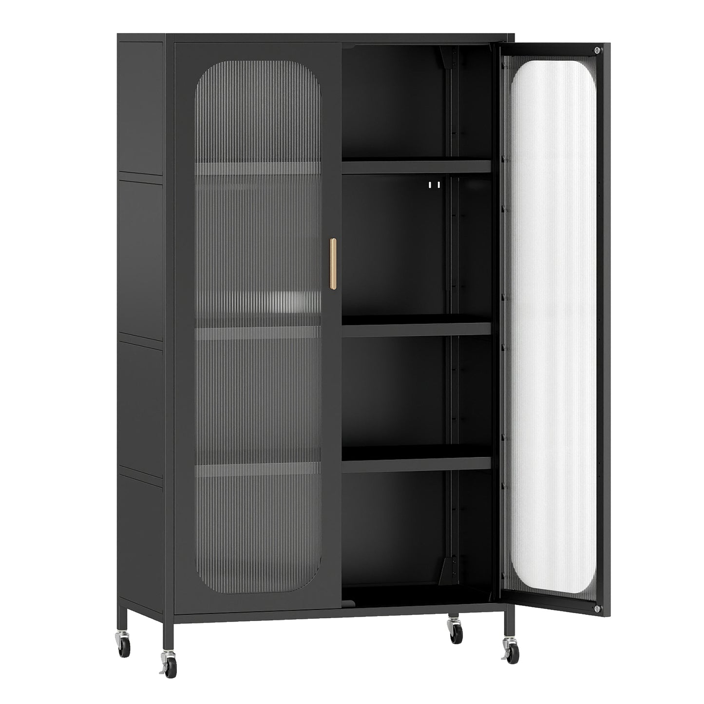 2-Door Metal Storage Cabinet 5-Tier with Adjustable Shelves, Black Sideboards Cabinets & Buffets at Gallery Canada