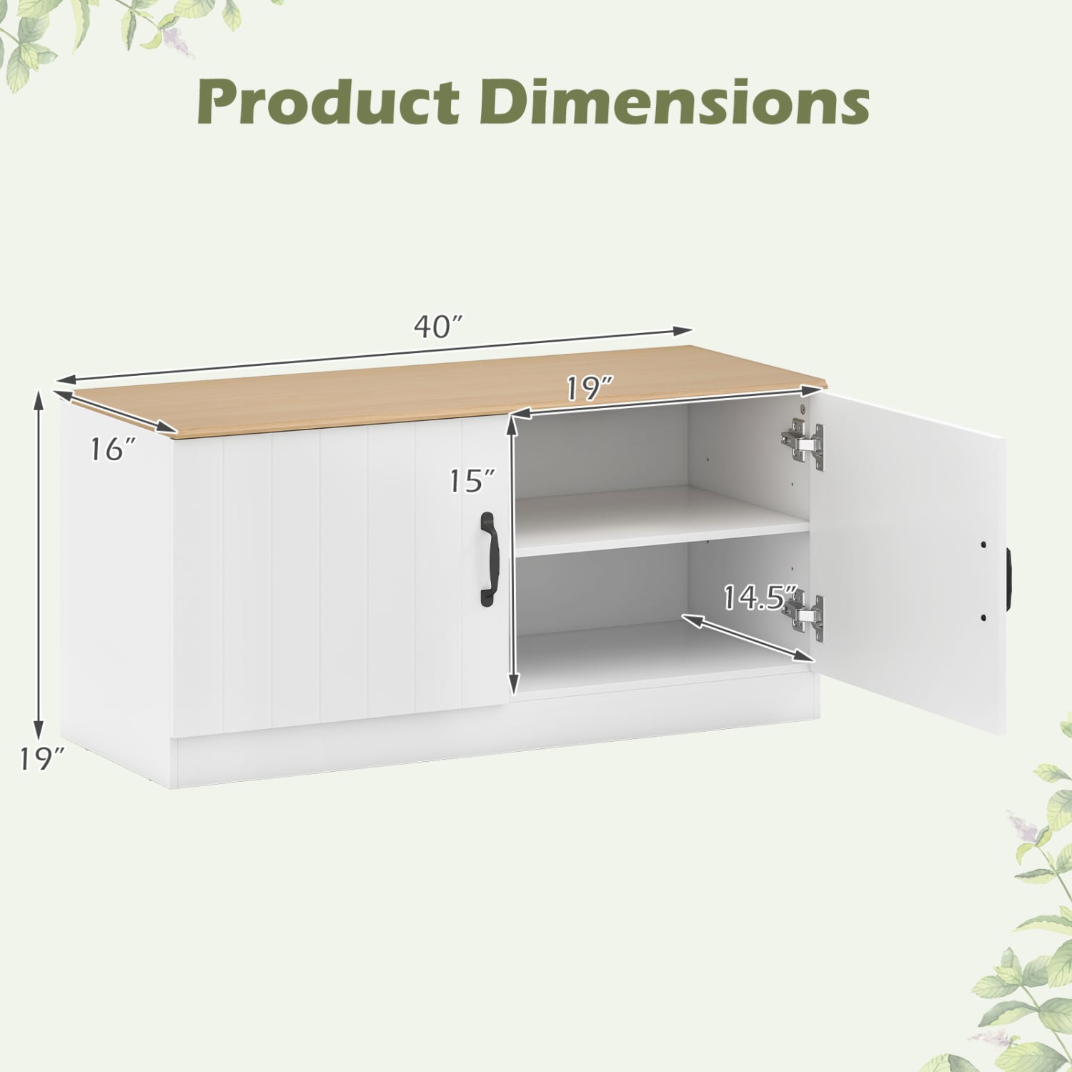 2-Door Shoe Storage Cabinet, Adjustable Shelves, Natural Shoe Racks & Storage Benches at Gallery Canada