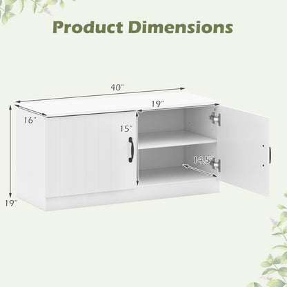 2-Door Shoe Storage Cabinet, Adjustable Shelves, White Shoe Racks & Storage Benches at Gallery Canada