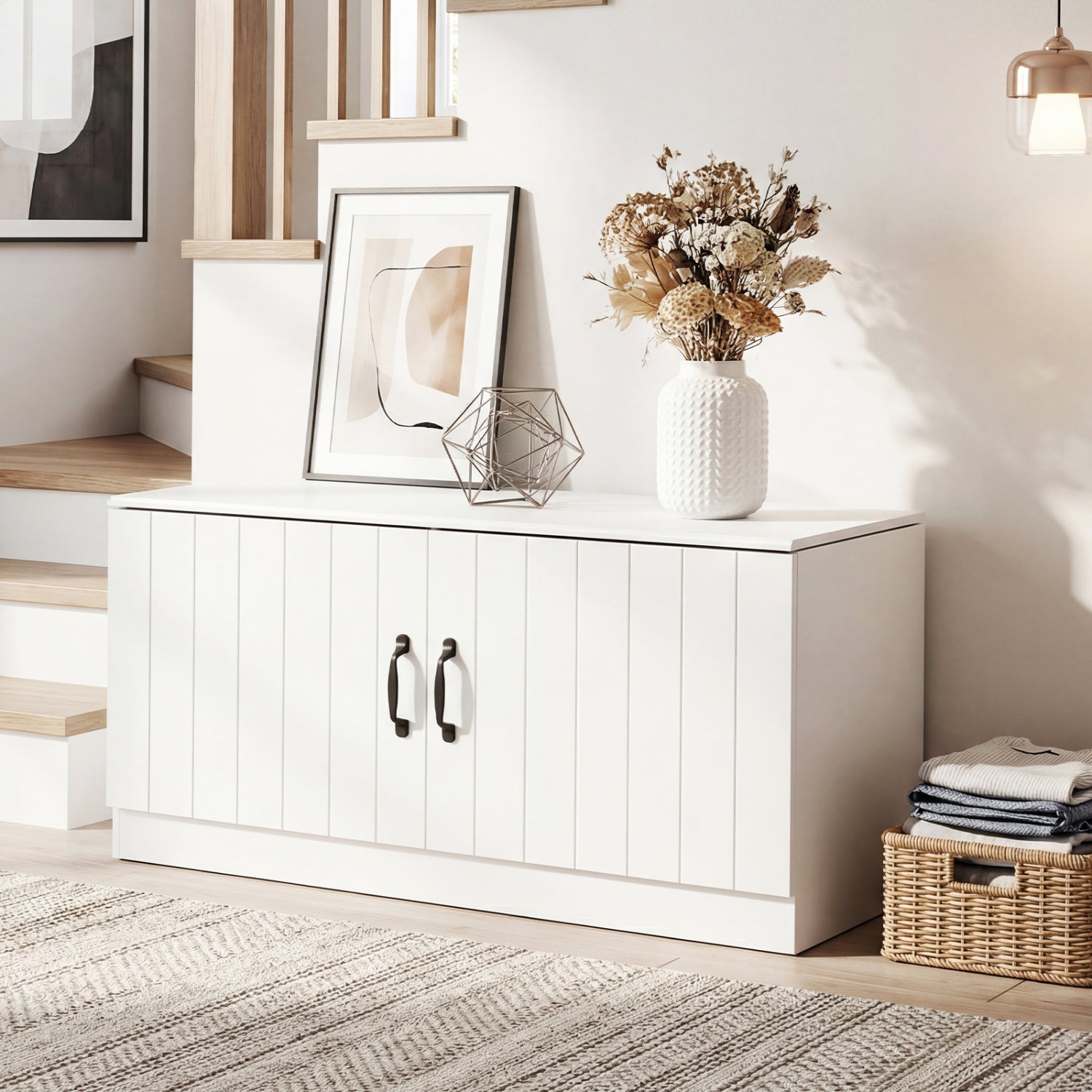 2-Door Shoe Storage Cabinet, Adjustable Shelves, White Shoe Racks & Storage Benches at Gallery Canada