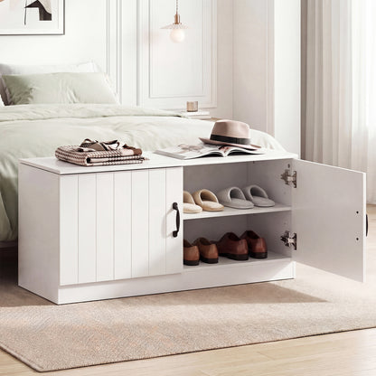 2-Door Shoe Storage Cabinet, Adjustable Shelves, White Shoe Racks & Storage Benches at Gallery Canada