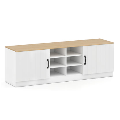 2-Door Shoe Bench Cabinet, Adjustable Shelves, Natural Shoe Racks & Storage Benches at Gallery Canada