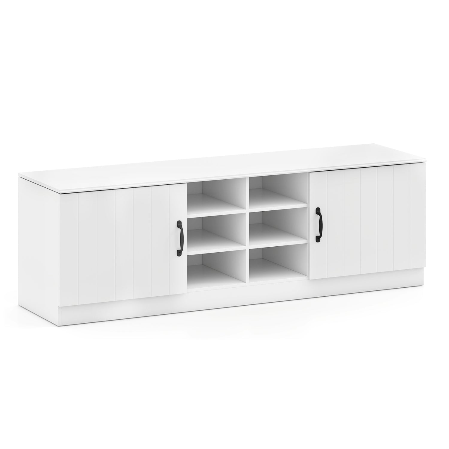 2-Door Shoe Bench Cabinet, Adjustable Shelves, White Shoe Racks & Storage Benches at Gallery Canada