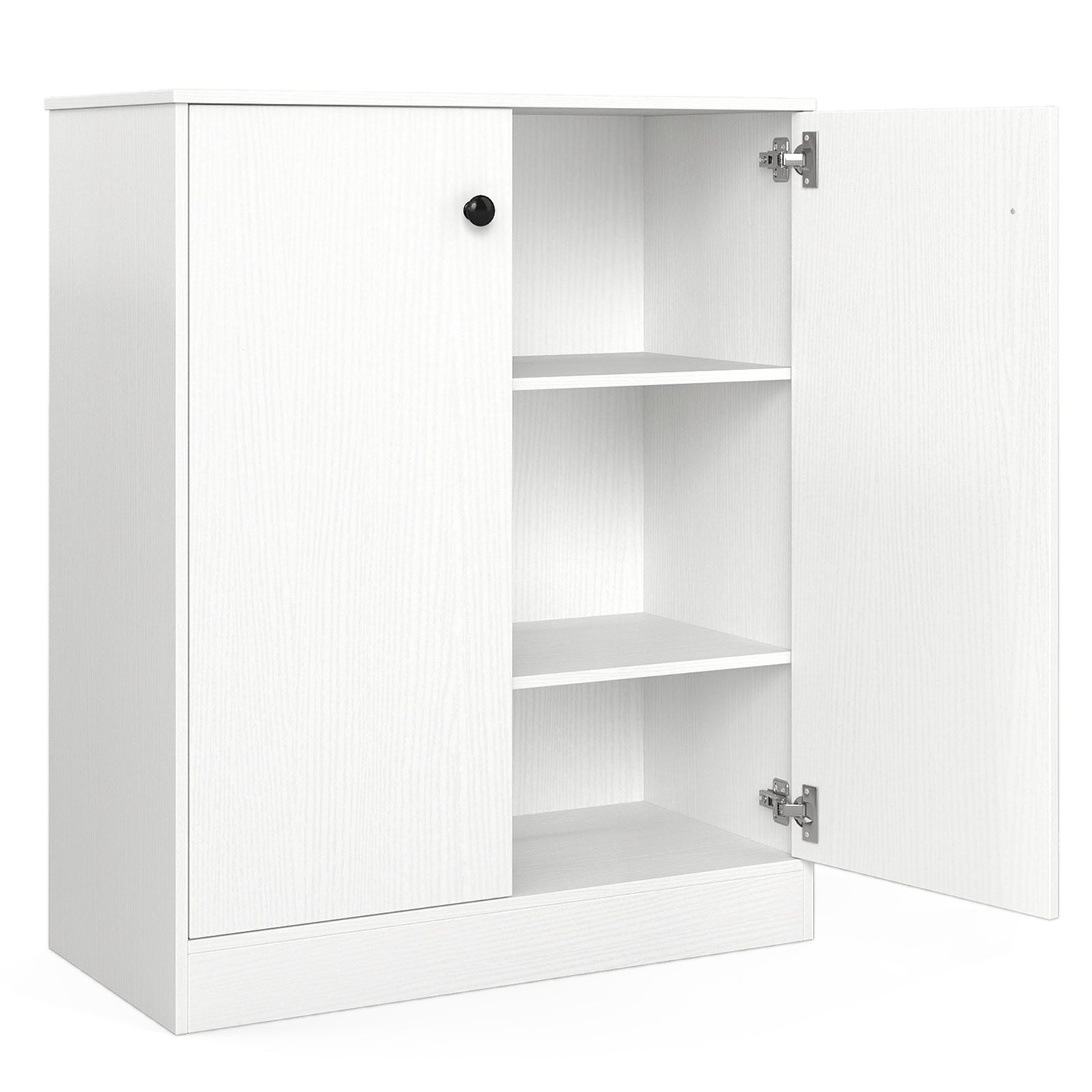2 Door Storage Base Cabinet with 3-Tier Shelf, White Cabinets & Chests at Gallery Canada