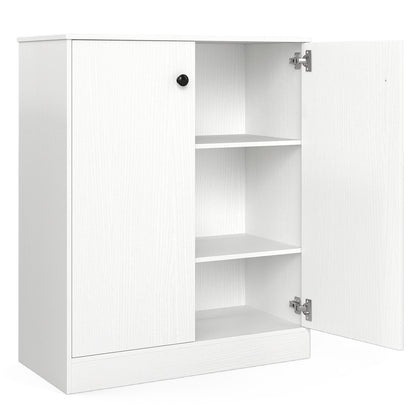 2 Door Storage Base Cabinet with 3-Tier Shelf, White Cabinets & Chests at Gallery Canada