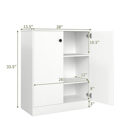 2 Door Storage Base Cabinet with 3-Tier Shelf, White Cabinets & Chests at Gallery Canada