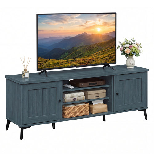 2-Door TV Stand for TVs Up to 65 Inch, Turquoise