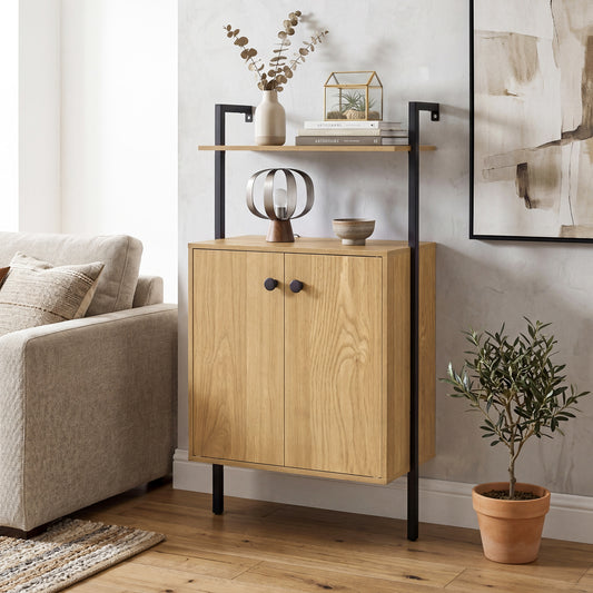 2-Door Wall Mount Bookshelf Bookcases Natural at Gallery Canada