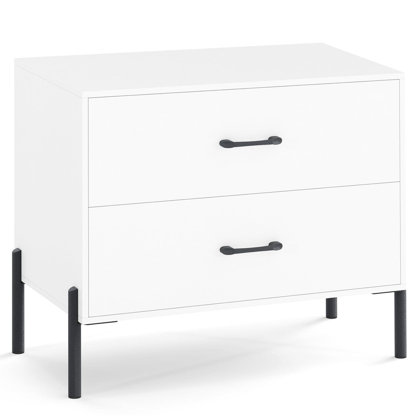 2-Drawer Dresser Modern Wooden Nightstand Set of 2, White Nightstands at Gallery Canada