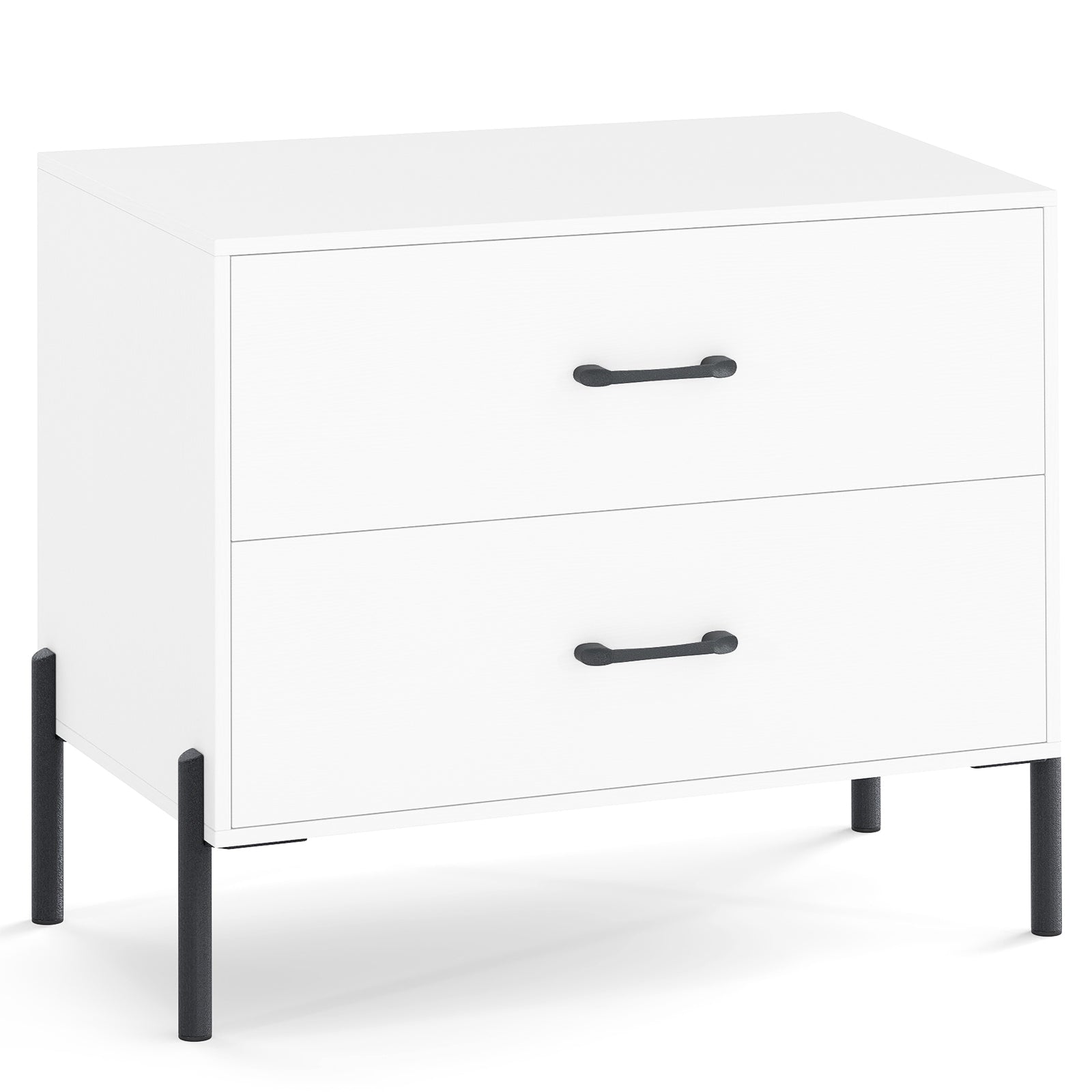 2-Drawer Dresser Modern Wooden Nightstand Set of 2, White Nightstands at Gallery Canada