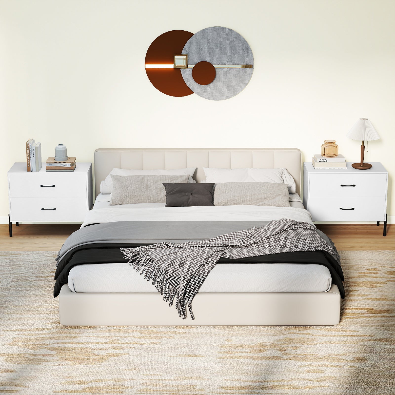 2-Drawer Dresser Modern Wooden Nightstand Set of 2, White Nightstands at Gallery Canada