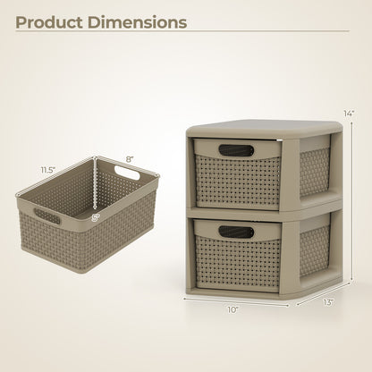 2-Drawer Storage Organizer, Wicker Pattern, Brown Dressers & Chests at Gallery Canada