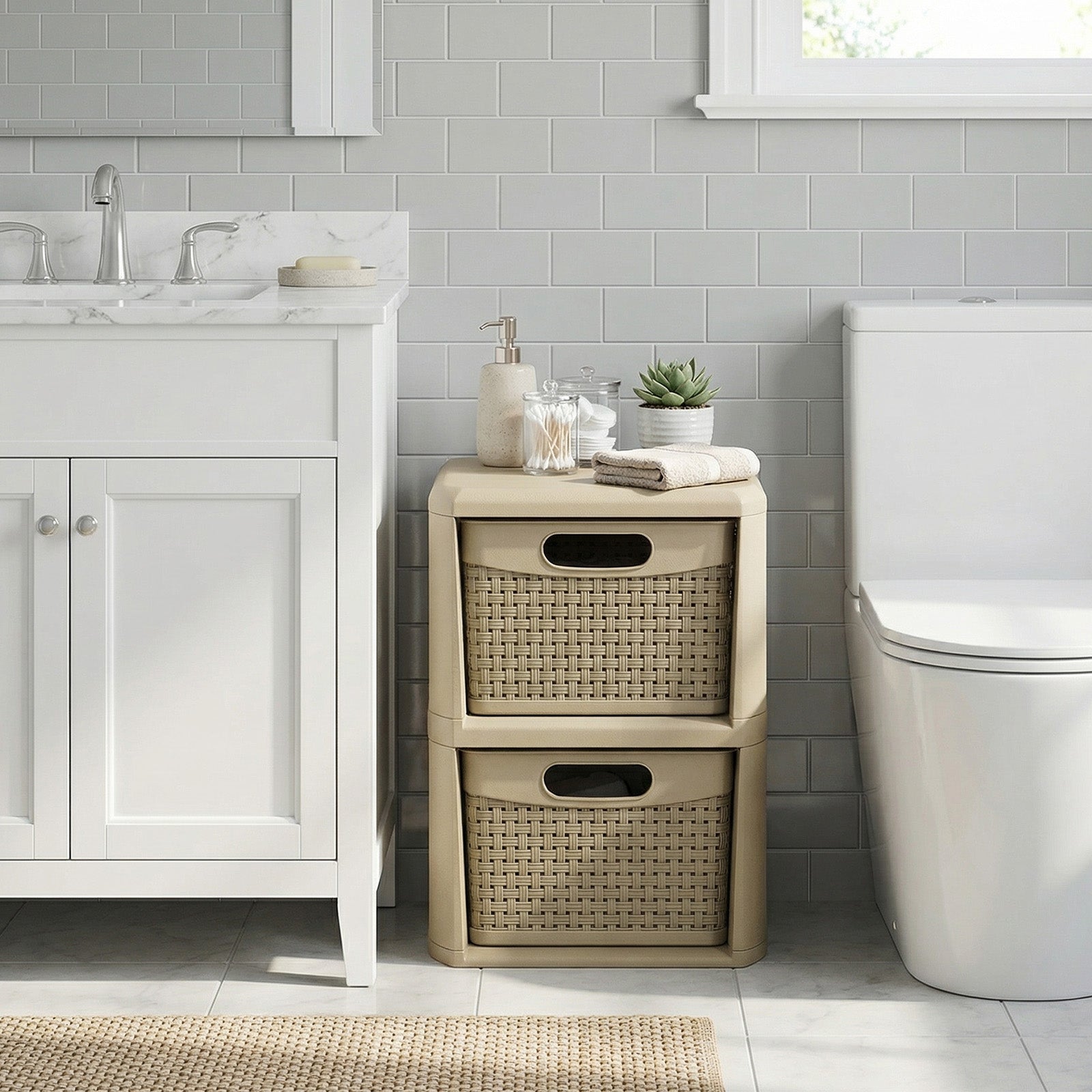 2-Drawer Storage Organizer, Wicker Pattern, Brown Dressers & Chests at Gallery Canada