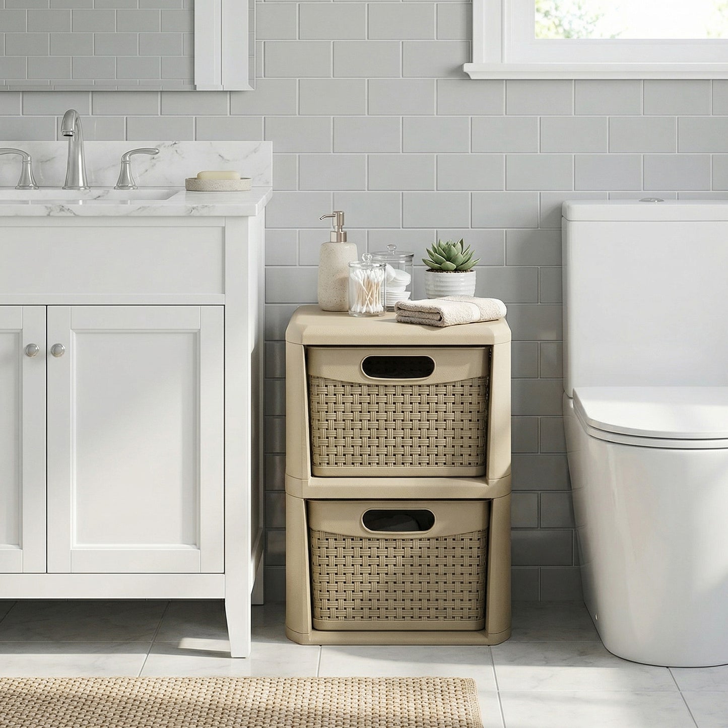 2-Drawer Storage Organizer, Wicker Pattern, Brown Dressers & Chests at Gallery Canada