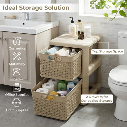 2-Drawer Storage Organizer, Wicker Pattern, Brown Dressers & Chests at Gallery Canada