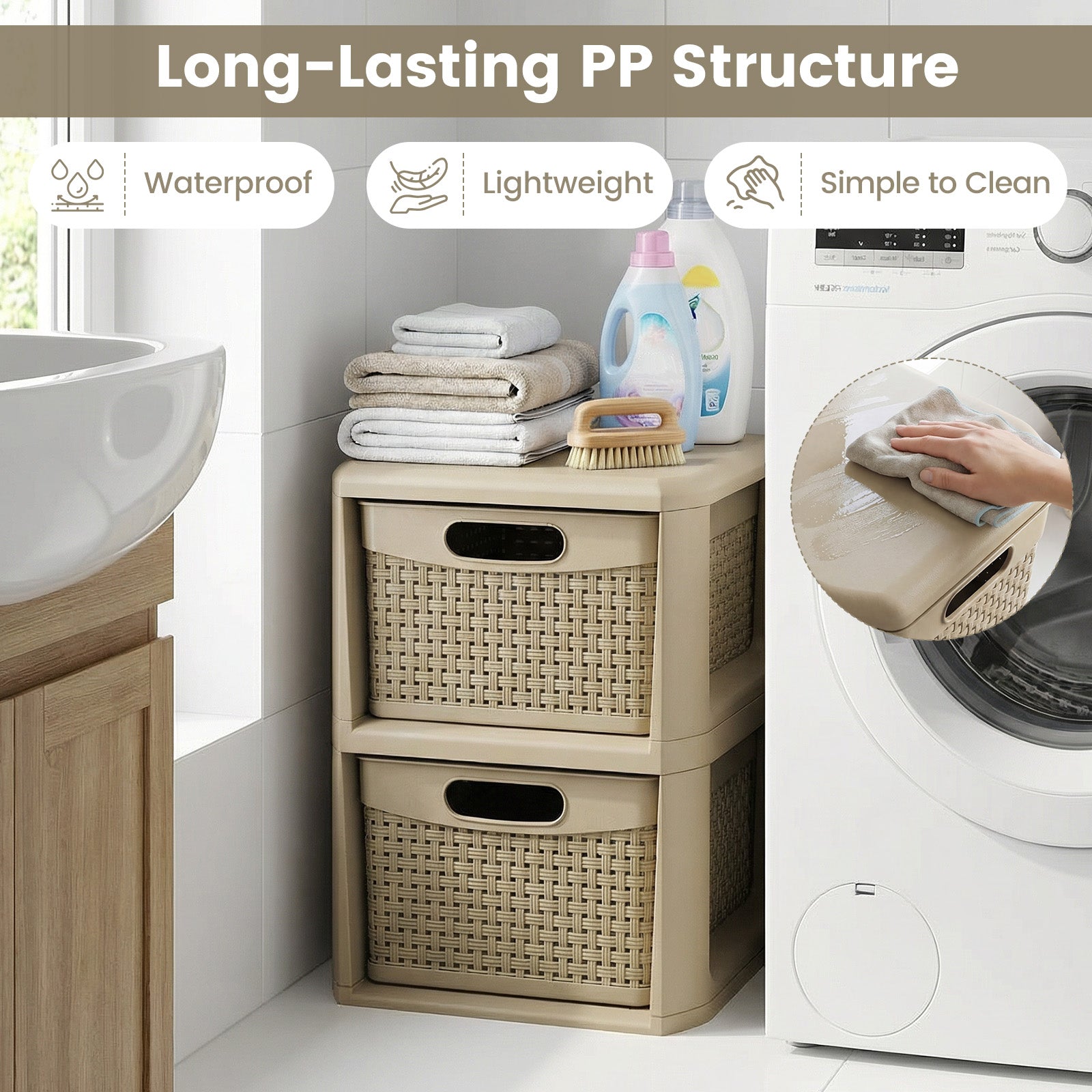 2-Drawer Storage Organizer, Wicker Pattern, Brown Dressers & Chests at Gallery Canada