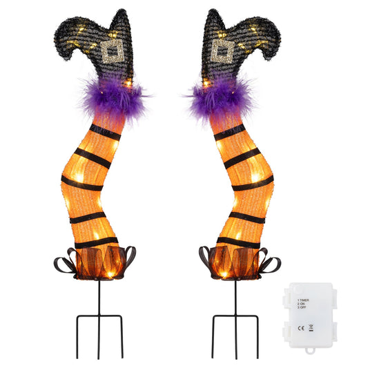 2 FT Set of 2 Lighted Witch Legs, Battery Operated Halloween Options at Gallery Canada