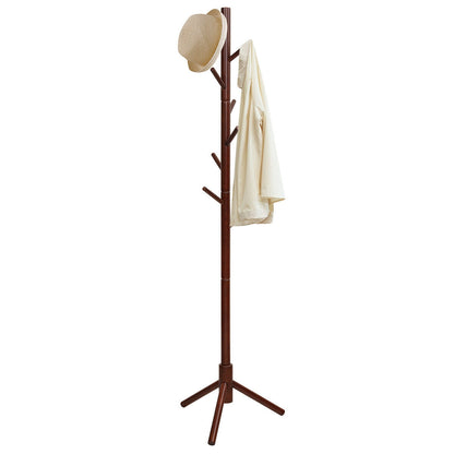 2 Heights Wooden Coat Rack with 8 Hooks, Walnut Coat Racks & Hall Trees at Gallery Canada