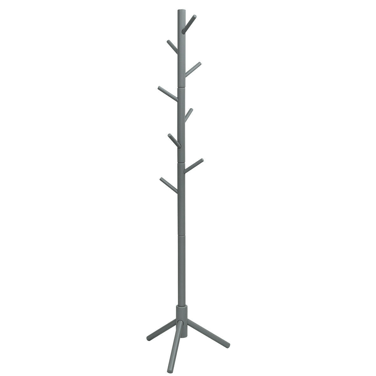 2 Heights Wooden Coat Rack with 8 Hooks, Gray Coat Racks & Hall Trees Gray at Gallery Canada
