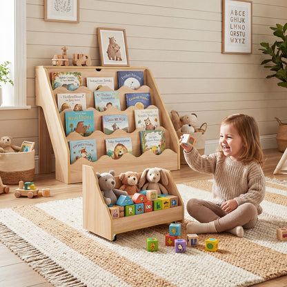 2-In-1 Kids Bookshelf And Toy Storage Organizer, Natural Kids Storage at Gallery Canada
