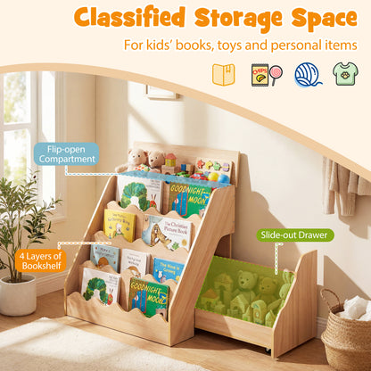 2-In-1 Kids Bookshelf And Toy Storage Organizer, Natural Kids Storage at Gallery Canada