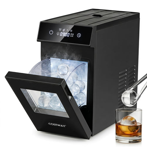 2 Inch Ice Ball Maker, Self-Cleaning, 8H Timer, Black