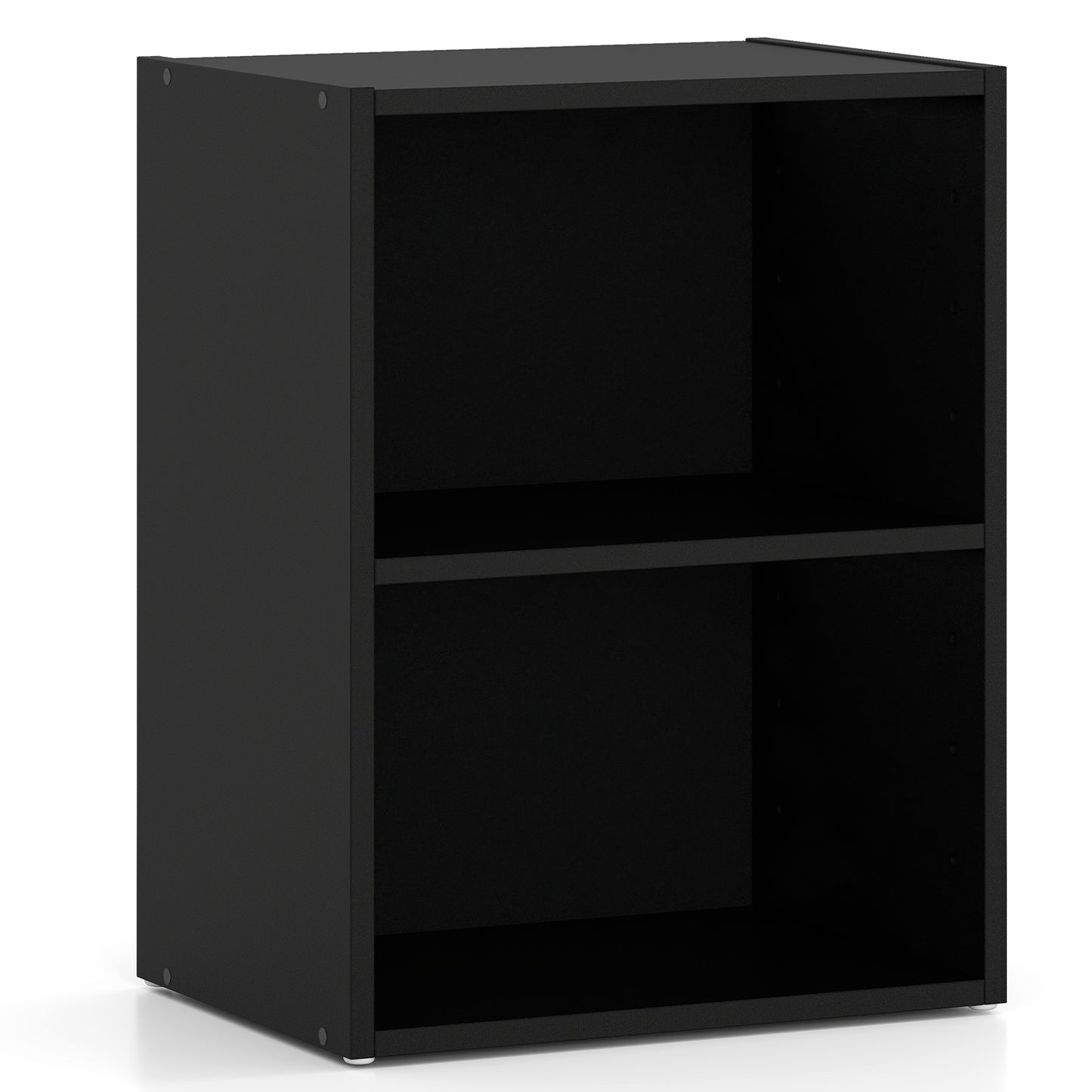 2-Layer Multifunctional Furniture Display Cabinet with Large Capacity Storage Space, Black Bookcases Black at Gallery Canada