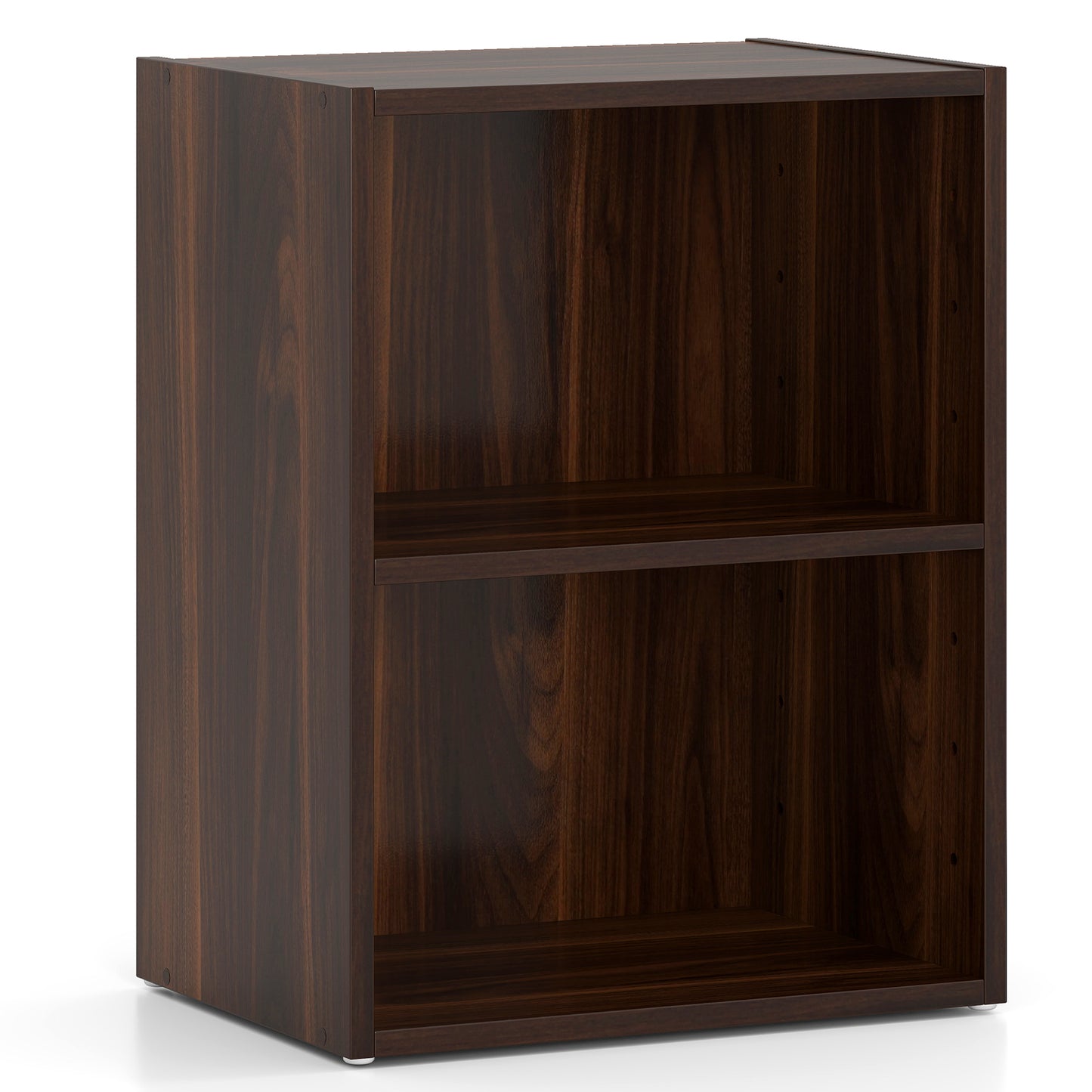 2-Layer Multifunctional Display Cabinet, Walnut, Large Storage
