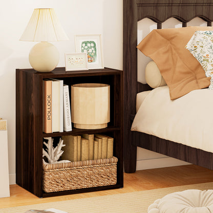 2-Layer Multifunctional Furniture Display Cabinet with Large Capacity Storage Space, Walnut Bookcases at Gallery Canada