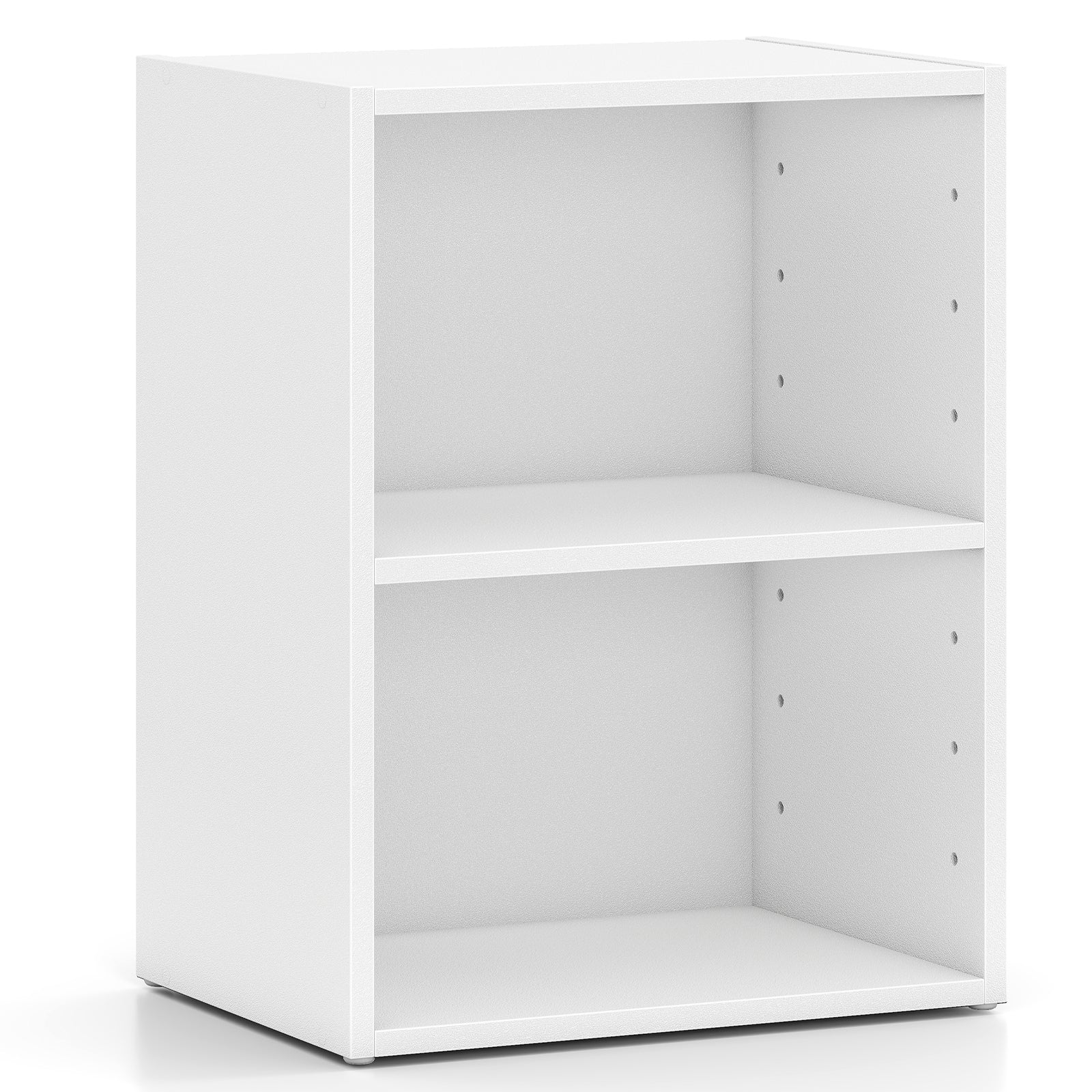 2-Layer Multifunctional Furniture Display Cabinet with Large Capacity Storage Space, White Bookcases White at Gallery Canada