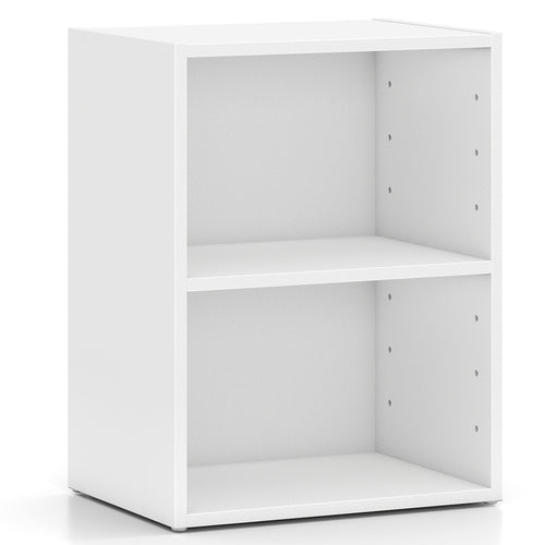 2-Layer Multifunctional Furniture Display Cabinet with Large Capacity Storage Space, White