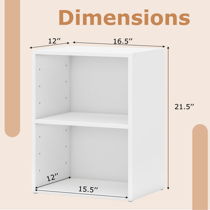 2-Layer Multifunctional Furniture Display Cabinet with Large Capacity Storage Space, White Bookcases at Gallery Canada