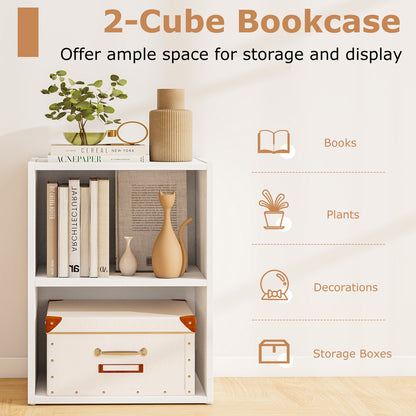 2-Layer Multifunctional Furniture Display Cabinet with Large Capacity Storage Space, White Bookcases at Gallery Canada