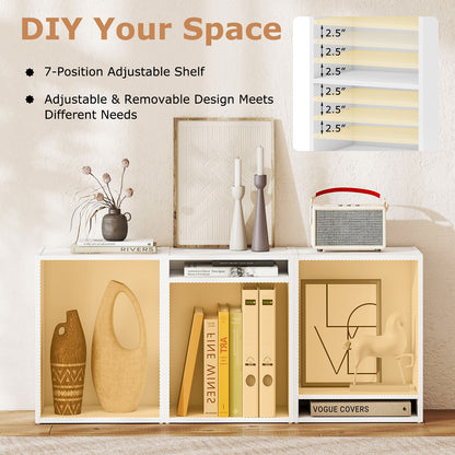 2-Layer Multifunctional Furniture Display Cabinet with Large Capacity Storage Space, White Bookcases at Gallery Canada