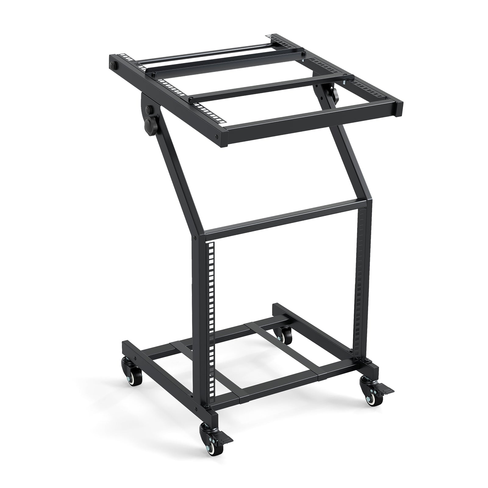 2 Layer Professional Audio Rack Mount with Adjustable Crossbars, Black Musical Instruments at Gallery Canada