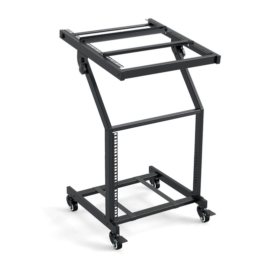 2 Layer Professional Audio Rack Mount with Adjustable Crossbars, Black Musical Instruments Black at Gallery Canada
