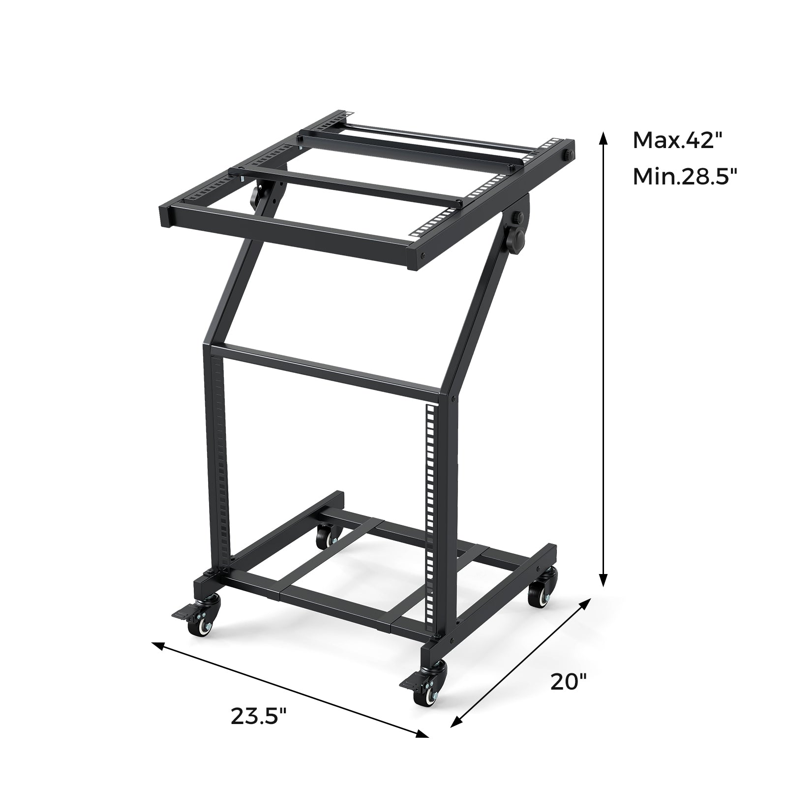 2 Layer Professional Audio Rack Mount with Adjustable Crossbars, Black Musical Instruments at Gallery Canada