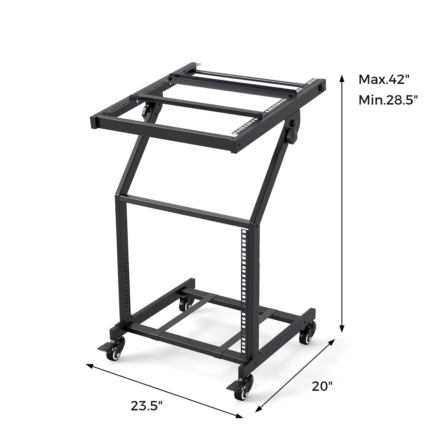 2 Layer Professional Audio Rack Mount with Adjustable Crossbars, Black Musical Instruments at Gallery Canada