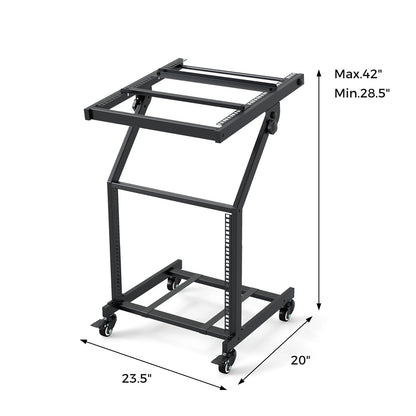 2 Layer Professional Audio Rack Mount with Adjustable Crossbars, Black Musical Instruments at Gallery Canada