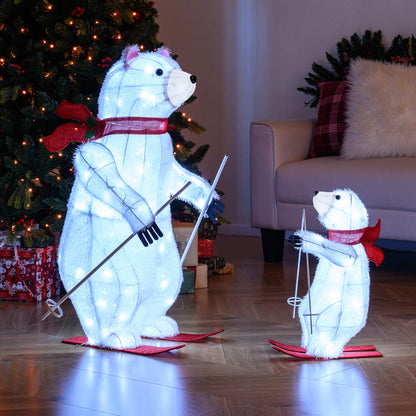 2 PCS Animated Skiing Polar Bears, Pre-lit Christmas Decoration, White Christmas at Gallery Canada