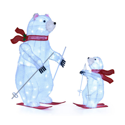 2 PCS Animated Skiing Polar Bears, Pre-lit Christmas Decoration, White Christmas at Gallery Canada