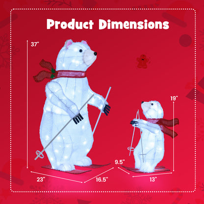 2 PCS Animated Skiing Polar Bears, Pre-lit Christmas Decoration, White Christmas at Gallery Canada