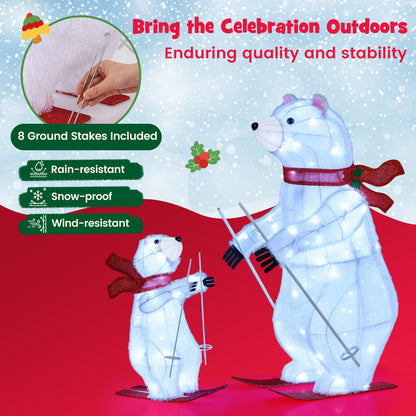 2 PCS Animated Skiing Polar Bears, Pre-lit Christmas Decoration, White Christmas at Gallery Canada