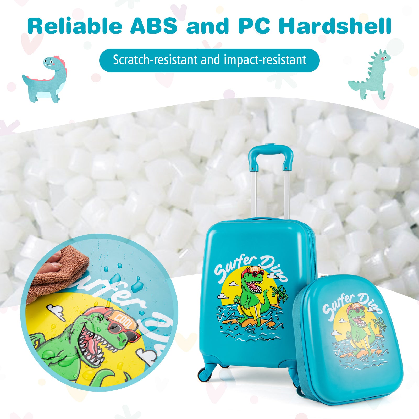 2 PCS Kid Luggage Set With Spinner Wheels for Children Boys Girls, Blue Kids Luggage at Gallery Canada