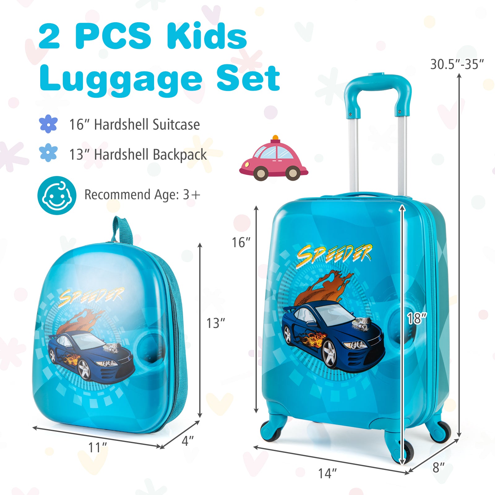2 PCS Kid Luggage Set With Spinner Wheels for Children Boys Girls, Navy Kids Luggage at Gallery Canada
