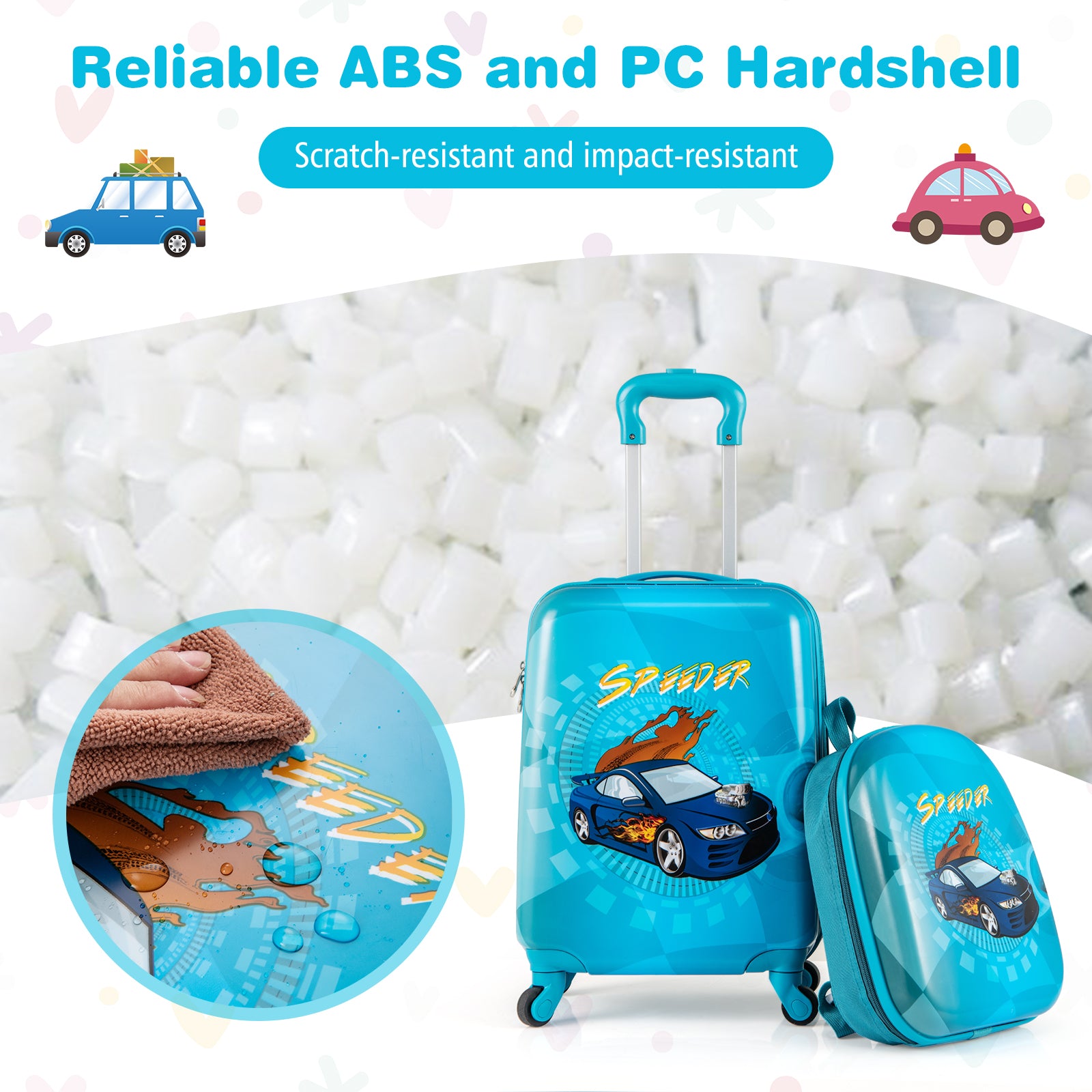 2 PCS Kid Luggage Set With Spinner Wheels for Children Boys Girls, Navy Kids Luggage at Gallery Canada