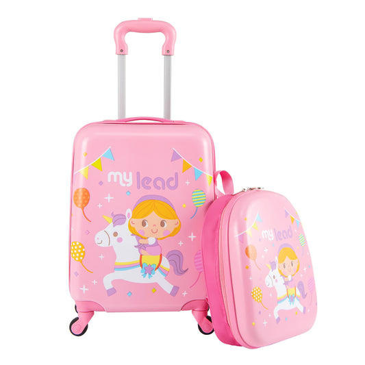 2 PCS Kid Luggage Set With Spinner Wheels, Pink Kids Luggage Pink at Gallery Canada